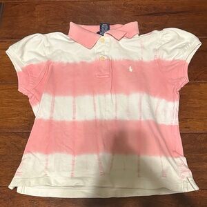 Polo by Ralph Lauren Kids Pink and White Tie-Dye Polo
